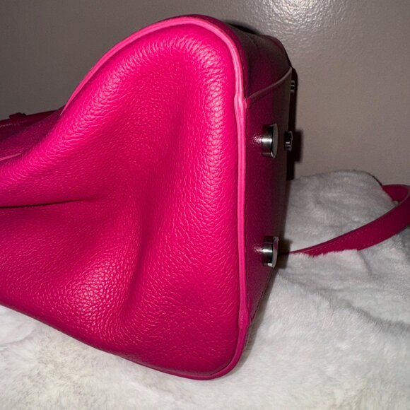 SAINT LAURENT  Grained Calfskin Small Cabas Rive Gauche - Fuschia - Picture 3 of 15